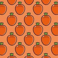 Cute funny cartoon character carrot on orange background.Vector cartoon kawaii character illustration design on wallpaper vector