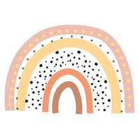 arcoíris boho dibujados a mano. lindo conjunto en colores pastel y tierra. elementos vectoriales aislados. estilo escandinavo. diseño de arte de vivero neutral para decoración de habitaciones, impresión en textiles o calcomanía de pared. vector