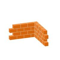 Red brick wall of house. vector