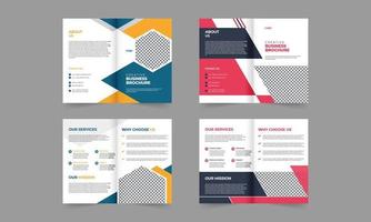 Business bifold brochure template design. vector