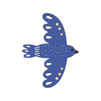 pájaro azul en vuelo plano. ilustración vectorial de una paloma de ucrania. vector