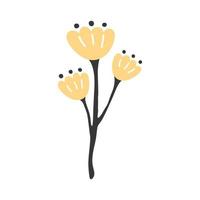 Yellow vector isolated flower. Blooming illustration of a spring plant