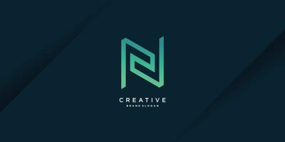 Monogram letter N logo with creative modern concept and gradient style part 7 vector