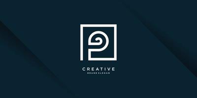 logotipo de letra creativa con p inicial, vector premium parte 10