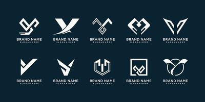 conjunto de colección de logotipos de letras y con vector premium de concepto creativo moderno