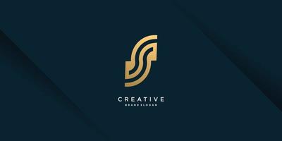 Letter S logo with modern unique golden concept for initial or company Part 4 vector