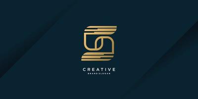 Letter S logo with modern unique golden concept for initial or company Part 19 vector