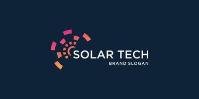 plantilla de logotipo abstracto con vector premium de concepto de panel solar