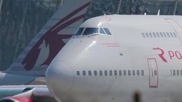 Closeup jumbo jet Rossiya video
