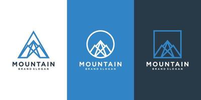 Mountain logo template with modern abstract concept Premium Vector