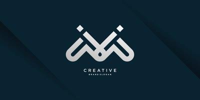 Monogram letter M logo with modern cool creative concept for initial or company Part 5 vector