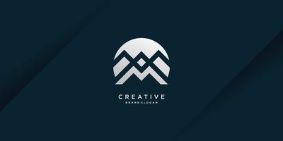 Monogram letter M logo with modern cool creative concept for initial or company Part 17 vector