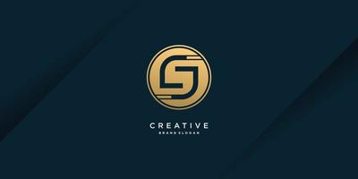 Letter S logo with modern unique golden concept for initial or company Part 18 vector