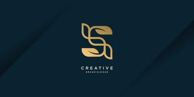 Letter S logo with modern unique golden concept for initial or company Part 17 vector