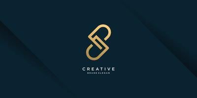 Letter S logo with modern unique golden concept for initial or company Part 1 vector