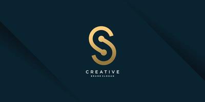 logotipo de s con concepto dorado creativo para la parte 4 del vector premium de la empresa