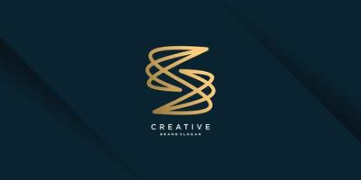 logotipo de s con concepto dorado creativo para vector premium de empresa parte 3