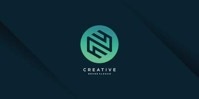 Monogram letter N logo with creative modern concept and gradient style part 6 vector