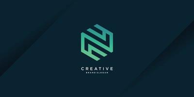 Monogram letter N logo with creative modern concept and gradient style part 1 vector