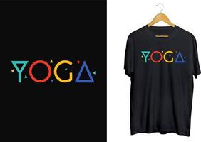 diseño moderno y colorido de camisetas de yoga, camiseta de día de yoga, diseño de camisetas tipográficas vector