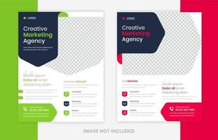 Modern Corporate flyer design template bundle, clean colorful business leaflet layout vector