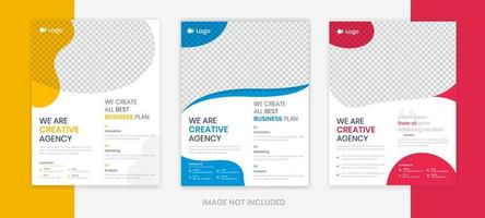 Professional Corporate flyer design template layout, business colorful A4 Size leaflet vector