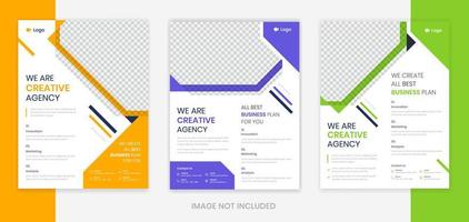 Abstract Corporate flyer design template set, Editable business flyer, leaflet, pamphlet layout, professional company poster vector
