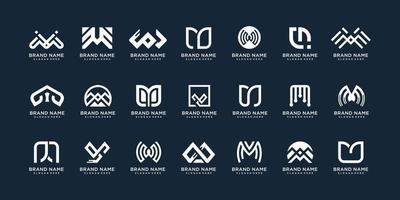 conjunto de logotipo de letra m con vector premium de concepto abstracto creativo
