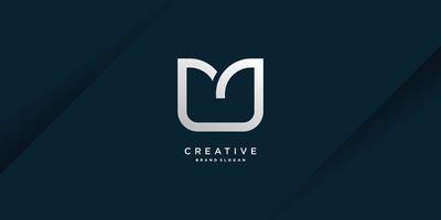 Monogram letter M logo with modern cool creative concept for initial or company Part 16 vector