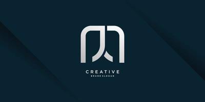 Monogram letter M logo with modern cool creative concept for initial or company Part 15 vector