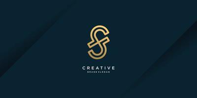 Letter S logo with modern unique golden concept for initial or company Part 10 vector