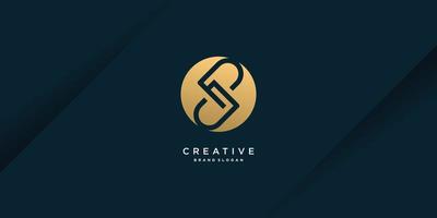 Letter S logo with modern unique golden concept for initial or company Part 9 vector