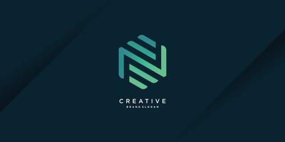 Monogram letter N logo with creative modern concept and gradient style part 9 vector