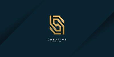 Letter S logo with modern unique golden concept for initial or company Part 8 vector