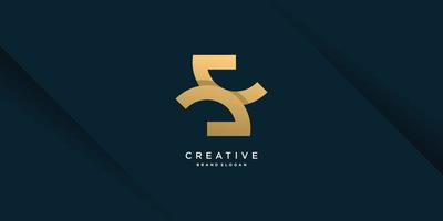 Letter S logo with modern unique golden concept for initial or company Part 5 vector