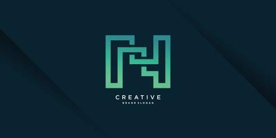 Monogram letter N logo with creative modern concept and gradient style part 8 vector