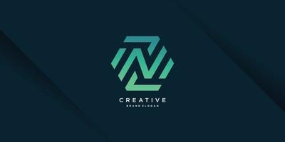 logotipo de la letra n del monograma con concepto moderno creativo y estilo degradado parte 2 vector