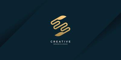 Letter S logo with modern unique golden concept for initial or company Part 6 vector