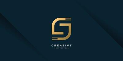 Letter S logo with modern unique golden concept for initial or company Part 11 vector