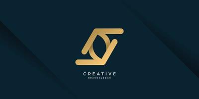 Letter S logo with modern unique golden concept for initial or company Part 15 vector