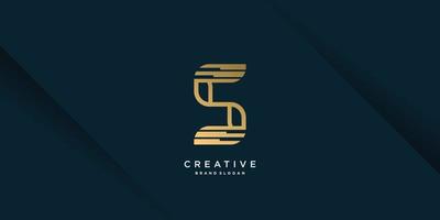 Letter S logo with modern unique golden concept for initial or company Part 14 vector