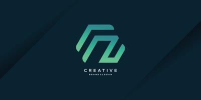 Monogram letter N logo with creative modern concept and gradient style part 3 vector