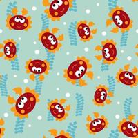 Seamless vector pattern with crab.
