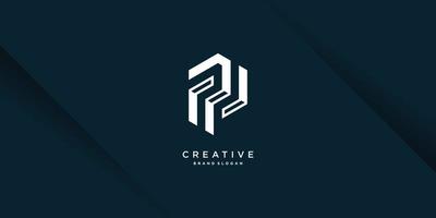 logotipo de letra creativa con p inicial, vector premium parte 2