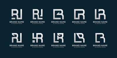 Set of letter R logo collection with creative concept Premium Vector