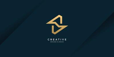 Letter S logo with modern unique golden concept for initial or company Part 7 vector