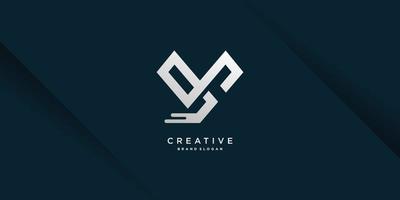 Monogram letter M logo with modern cool creative concept for initial or company Part 14 vector