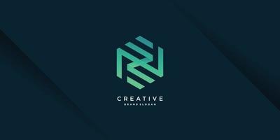 Monogram letter N logo with creative modern concept and gradient style part 10 vector