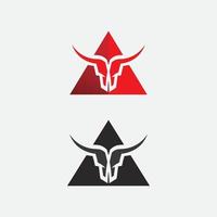 cabeza de toro y búfalo vaca animal mascota diseño de logotipo vector para deporte cuerno búfalo animal mamíferos cabeza logo salvaje matador