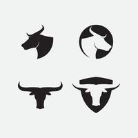 cabeza de toro y búfalo vaca animal mascota diseño de logotipo vector para deporte cuerno búfalo animal mamíferos cabeza logo salvaje matador